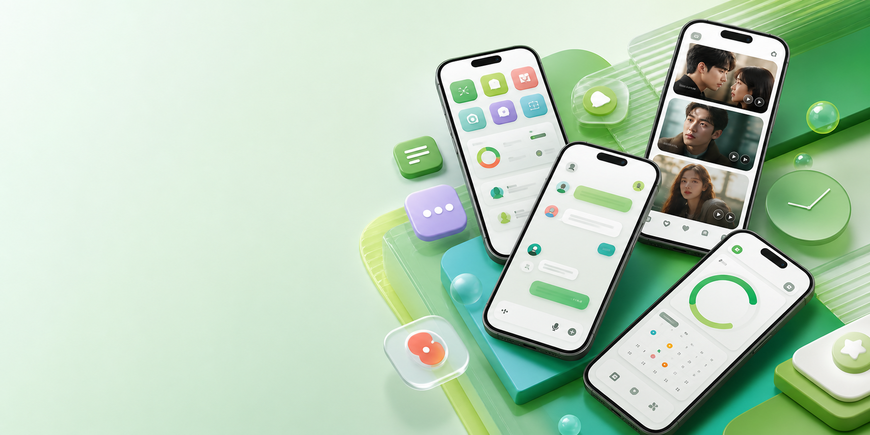 Mobile app product visuals for utility tools and entertainment